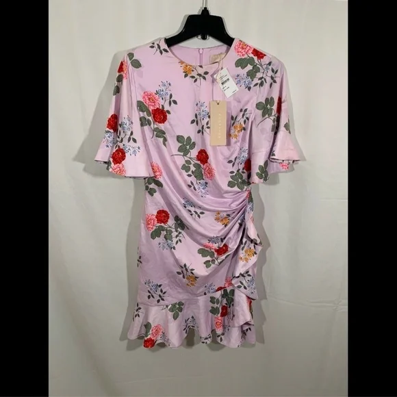 leo mini dress Ebony Botanical Print Leia Embroidery Mini Dress